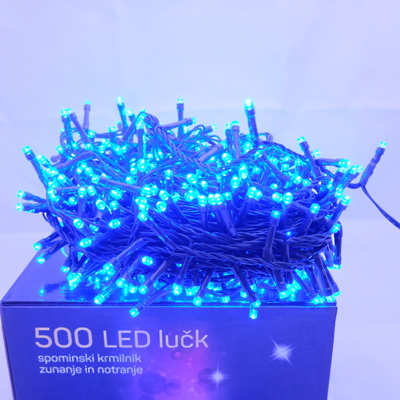 Lučke zunanje/notranje 500LED MODRE 8 PROGRAMOV 820960