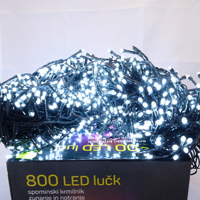 Lučke zunanje/notranje 800LED HLADNO BELE 8 PROGRAMOV 821051