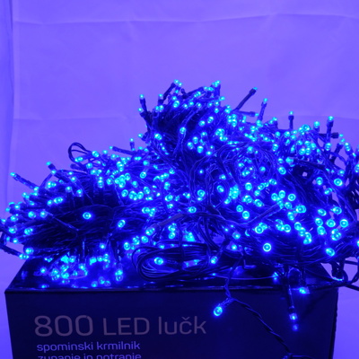 Lučke zunanje/notranje 800LED MODRE 8 PROGRAMOV 821051