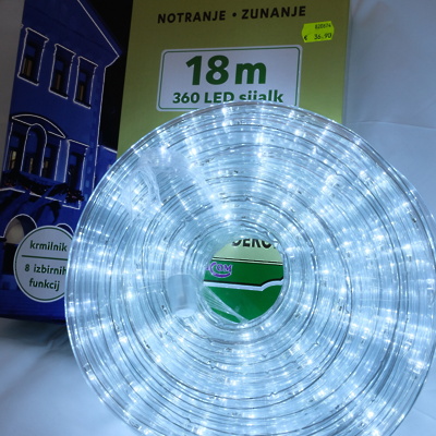 Lučke zunanje/notranje SVETLOBNA CEV HLADNO BELA 18m, 8 PROGRAMOV 820874