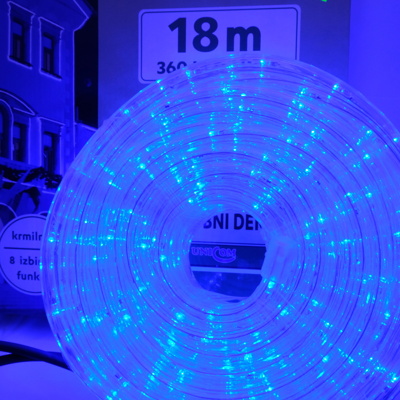 Lučke zunanje/notranje SVETLOBNA CEV MODRA 18m, 8 PROGRAMOV