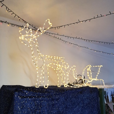 Svetlobni motiv JELEN+SANI 3D TOPLO BEL 820410