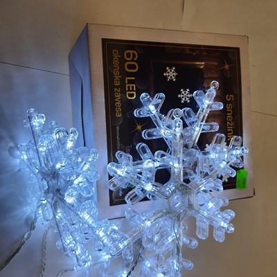 Lučke zunanje/notranje ZAVESA OKENSKA 60LED 5 snežink 820212